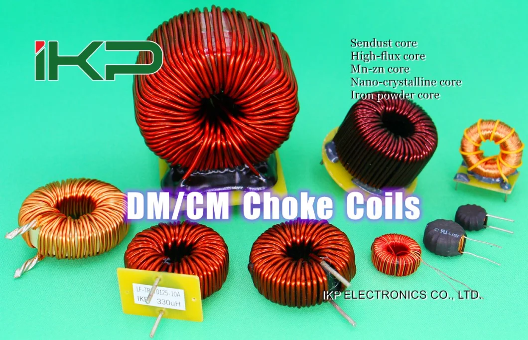 Ikp 다양한 사양 V/H/SMD 타입 페리트 코어 코먼 모드 Choke 코일