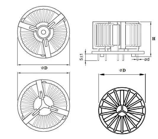 Ikp-Elec OEM/ODM 3단계 스톡 코일 평면 유선 전력 인듀서