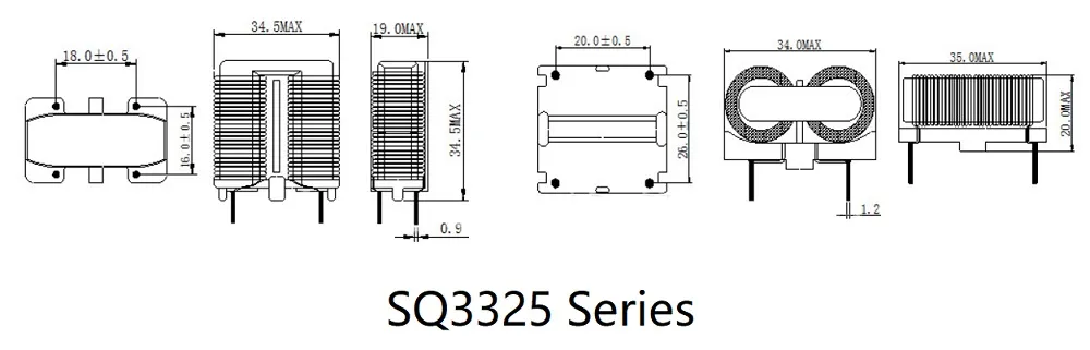 Sq/UC3325 타입 평면 선 일반 모드 인듀서