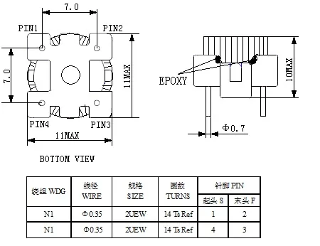기본 또는 케이스가 있는 일반 모드 전력 인덕터