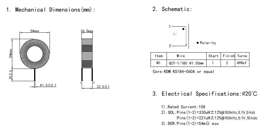 중국 출신의 Ikp Electronics는 UL/Ce/RoHS 인증을 받은 수직차별 모드 스코크 코일을 생산합니다.