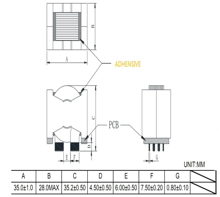 CE/SGS/BV/RoHS 단일 단계 Ikp 카튼 Ikp-PT-Pq 시리즈 고전압 SMD 트랜스포머